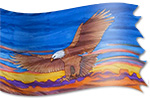 silk banner Design: Eagle - Descending in War