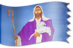 The Good Shepherd Silk worship, warfare & ministry banner design