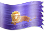 The Lion of Judah Resting Silk worship, warfare & ministry banner design
