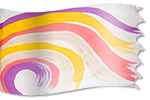 Hand painted silk: Tsunami Waves of Prosperity Design
